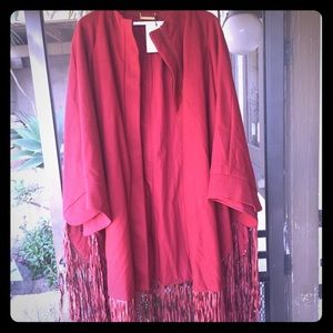 Brand new 100% authentic DVF red poncho